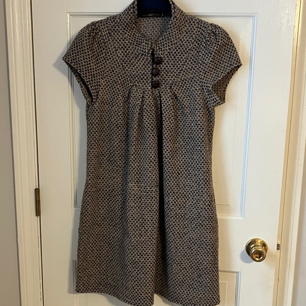 Anthropologie Hazel Y2K tweed shift dress with pockets S